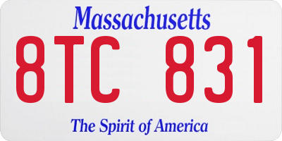 MA license plate 8TC831