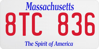 MA license plate 8TC836