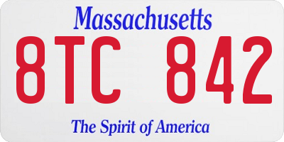 MA license plate 8TC842