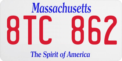 MA license plate 8TC862