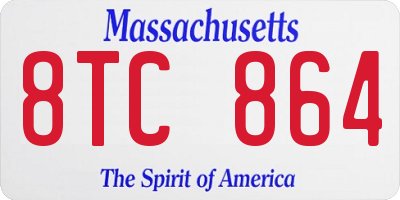 MA license plate 8TC864