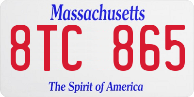 MA license plate 8TC865