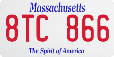 MA license plate 8TC866