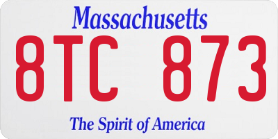 MA license plate 8TC873