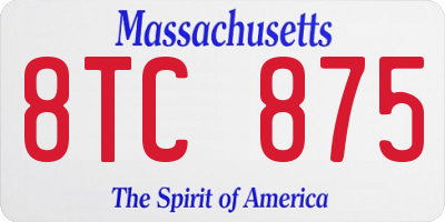 MA license plate 8TC875