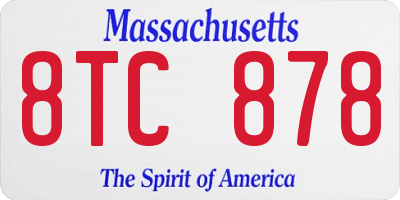 MA license plate 8TC878