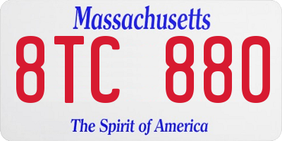 MA license plate 8TC880