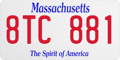 MA license plate 8TC881