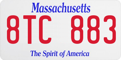 MA license plate 8TC883