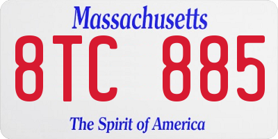 MA license plate 8TC885
