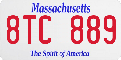MA license plate 8TC889