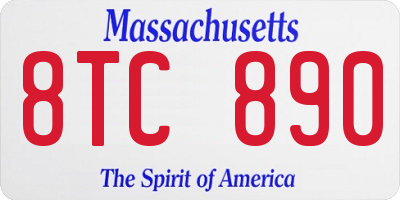 MA license plate 8TC890