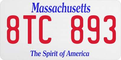 MA license plate 8TC893