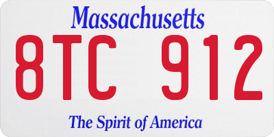 MA license plate 8TC912