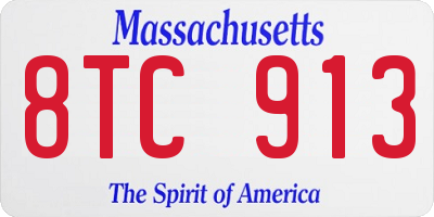 MA license plate 8TC913