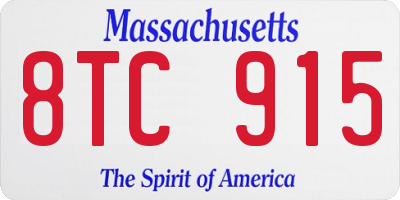 MA license plate 8TC915