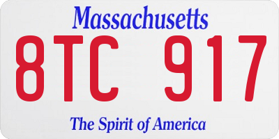 MA license plate 8TC917