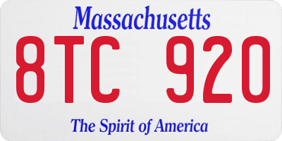 MA license plate 8TC920