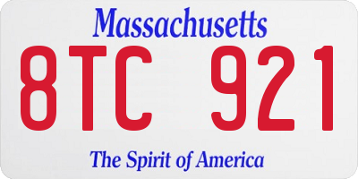 MA license plate 8TC921