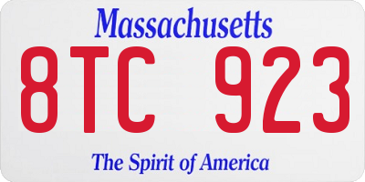 MA license plate 8TC923