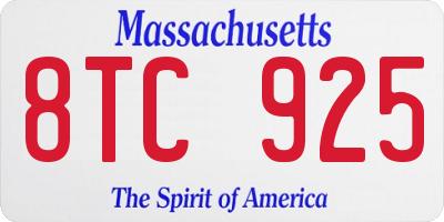 MA license plate 8TC925