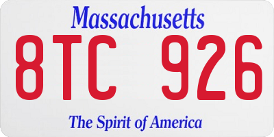 MA license plate 8TC926