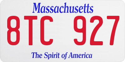 MA license plate 8TC927