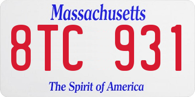 MA license plate 8TC931