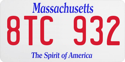 MA license plate 8TC932