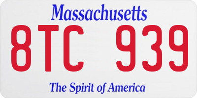 MA license plate 8TC939