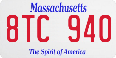 MA license plate 8TC940