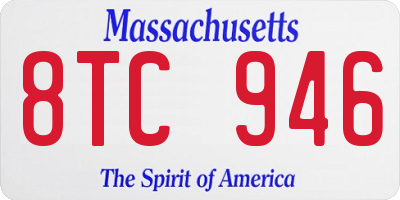 MA license plate 8TC946