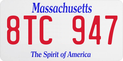 MA license plate 8TC947