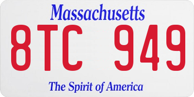 MA license plate 8TC949