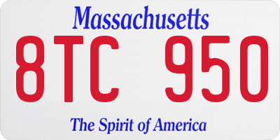 MA license plate 8TC950