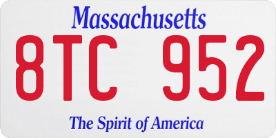 MA license plate 8TC952