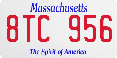 MA license plate 8TC956