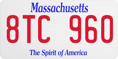 MA license plate 8TC960