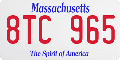 MA license plate 8TC965