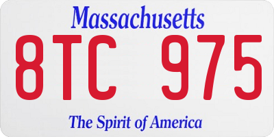 MA license plate 8TC975