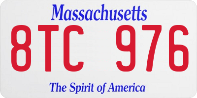 MA license plate 8TC976