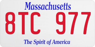 MA license plate 8TC977