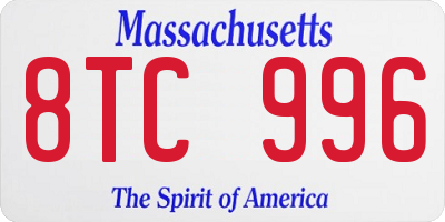 MA license plate 8TC996
