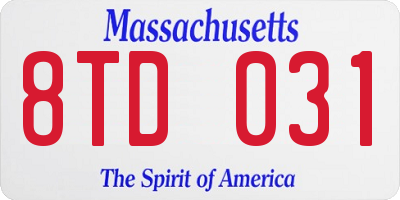 MA license plate 8TD031