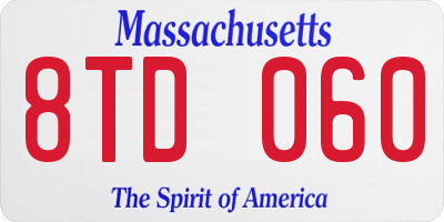 MA license plate 8TD060