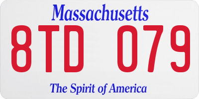 MA license plate 8TD079