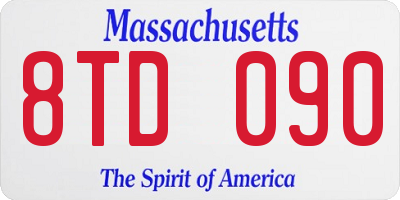 MA license plate 8TD090