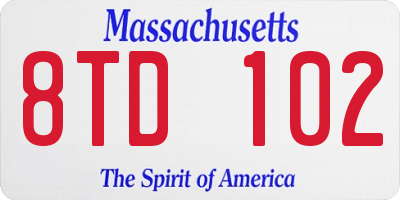 MA license plate 8TD102