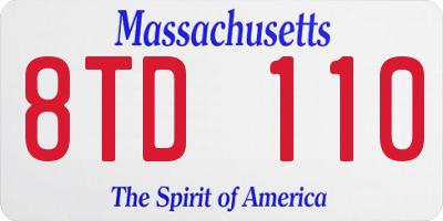 MA license plate 8TD110