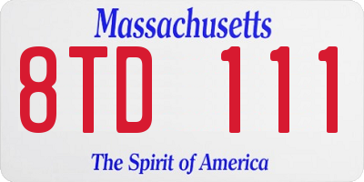 MA license plate 8TD111